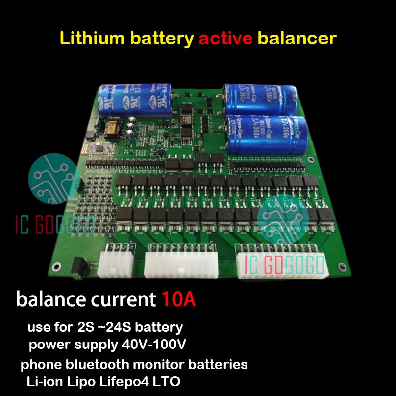 

10A Balance eBike Bluetooth Lithium Battery Active Equalizer 2S ~ 24S BMS Li-ion Lipo Lifepo4 LTO Balancer APP Protection Board