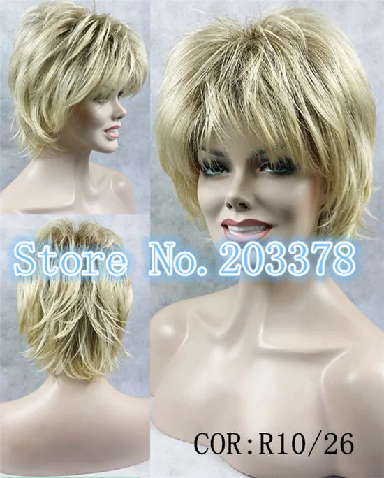 Natural Hair Wig Ombre Hair Short Wig Choppy Layers Flip Curly