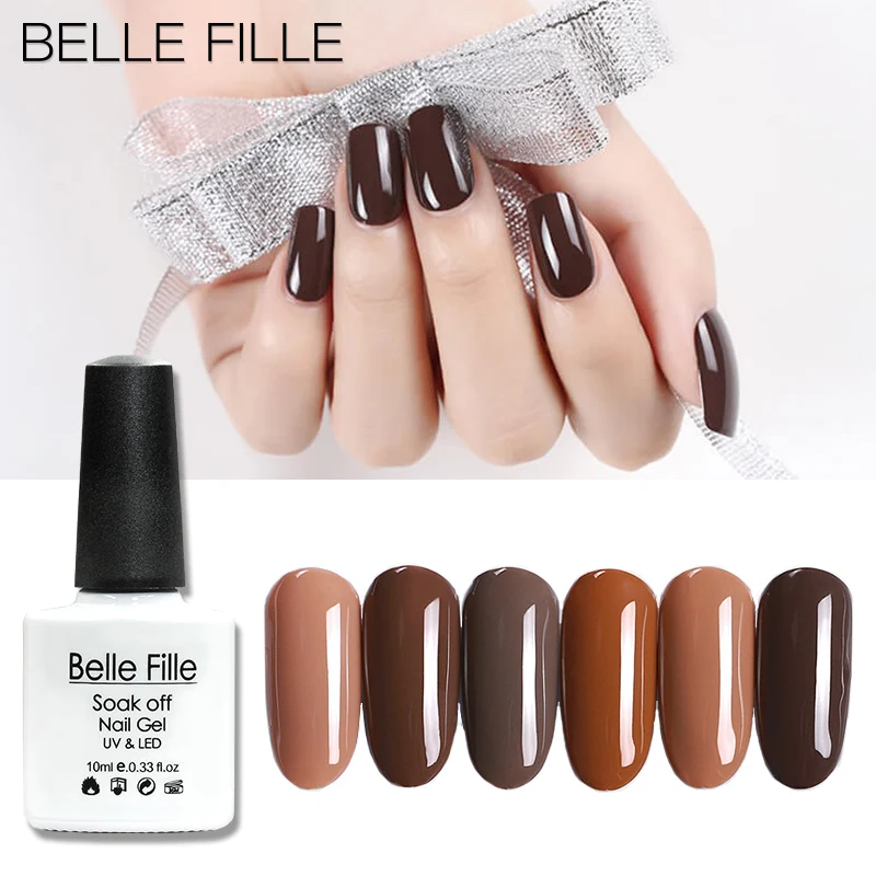 Belle Fille 10 мл УФ гель для ногтей карамельный цвет Полупостоянный лак замачиваемый