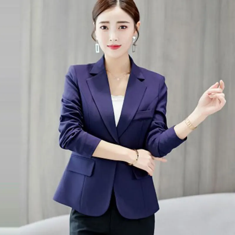 OL однотонный Блейзер Для женщин Повседневное Мода One Button blazer Feminino осеннее-весеннее пальто Для женщин пиджаки и куртки Chaqueta Mujer Z5283