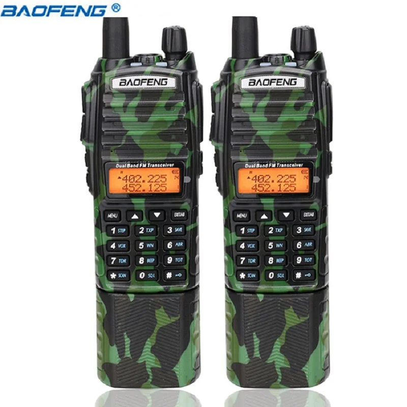 

2pcsBaofeng UV-82 Plus Walkie Talkie 8W powerful With DC Connector UHF VHF Dual Band 3800mAh 10KM Range UV 82 for hunting hiking