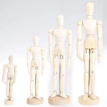 

Wooden Mannequin Wood Manikin with Stand Artist Human Figure Articulated Model for Drawing or Desktop Decor 4.5/5.5/8/12 inch