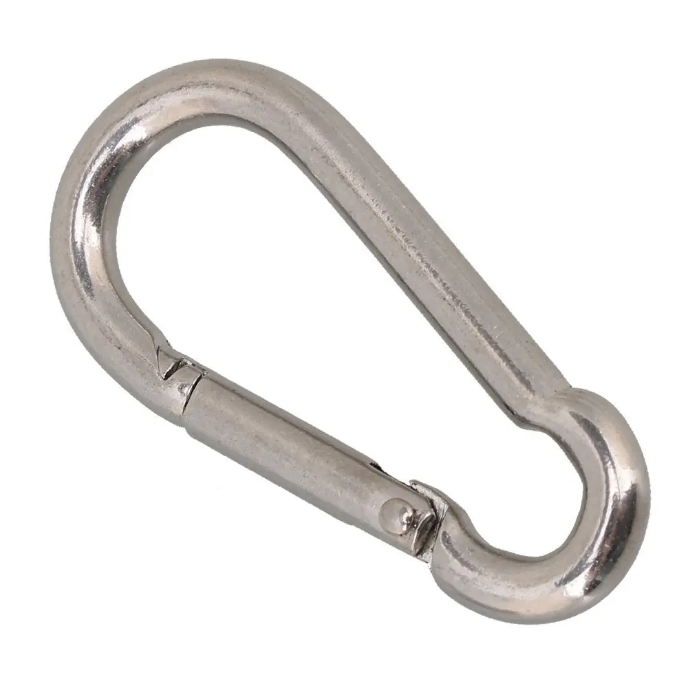 M5-50MM-Multifunctional-304-Stainless-Steel-Spring-Snap-Carabiner-Quick-Link-Lock-Ring-Hook-Pack-of (2)