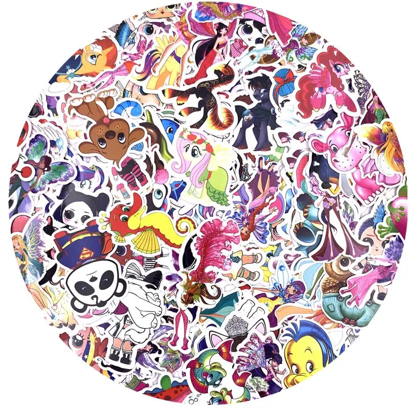 Princess Unicorn Cartoon Theme My Little Pony Stickers Set - 92 Pieces for Pull Box, Car, Motorcycle, Wall, and Graffiti Decoration image 6