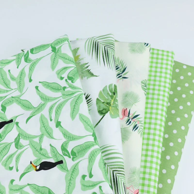 

5pcs/lot 50*40cm Green Series Cotton Patchwork Fabric For Scrapbooking Products Fat Quaters Tilda Cloth Sewing Fabrics