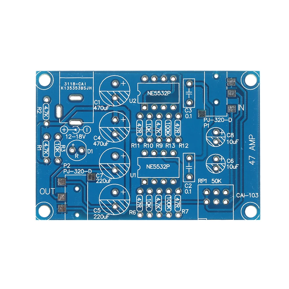 47 Amp NE5532 Hi-Fi наушники DIY усилитель комплект с прозрачным корпусом DC9V-18V с хорошим качеством звука