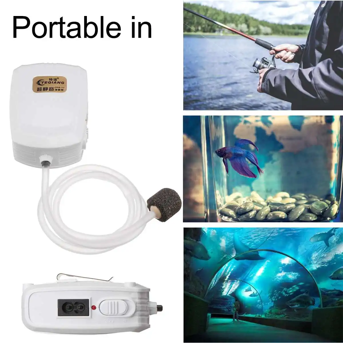 

Rechargeable Aquarium Mini Air Pump Silent Portable Compressor Oxygen Water Increasing Pump for Fish Tank Aquarium Accessories