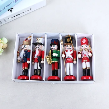 

H01-X018 Best Christmas Valentine's Day birthday gift home decoration Nutcrackers 12cm mouth can moved soldier 5pcs/set
