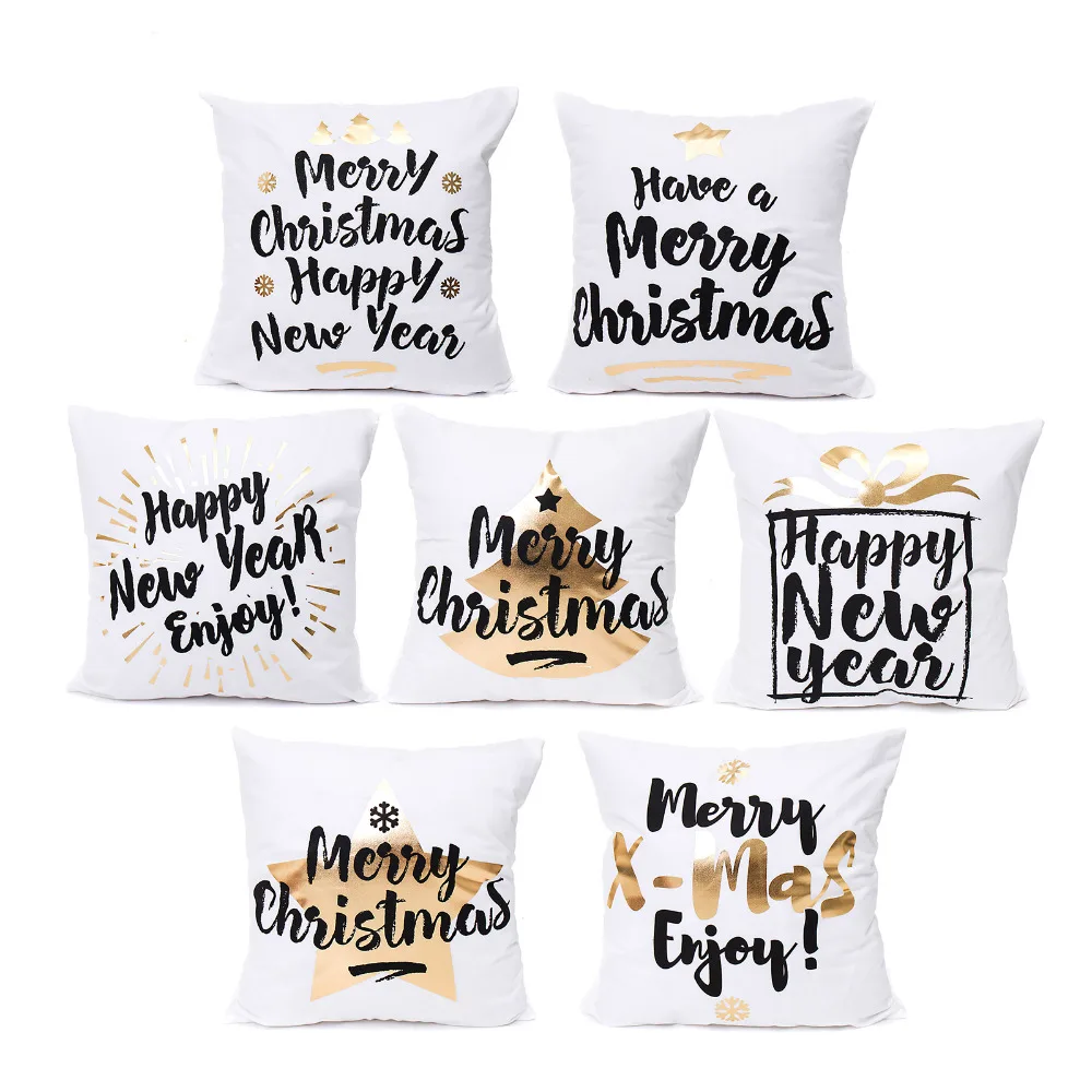 Bronzing Чехлы merry Рождественская Подушка home decor бросить подушки декоративные almofadas