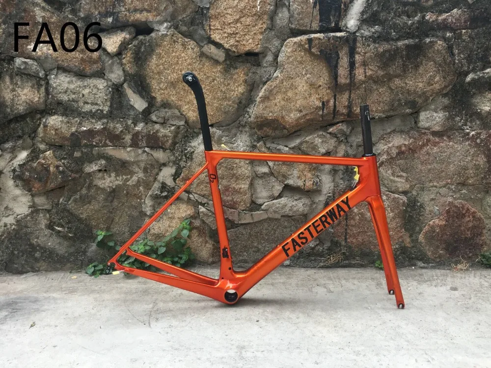 

T1000 2018 fasterway O2 burnt orange shinny paint carbon road frame:carbon Frame+Seatpost+Fork+Clamp+Headset,ems free shipping