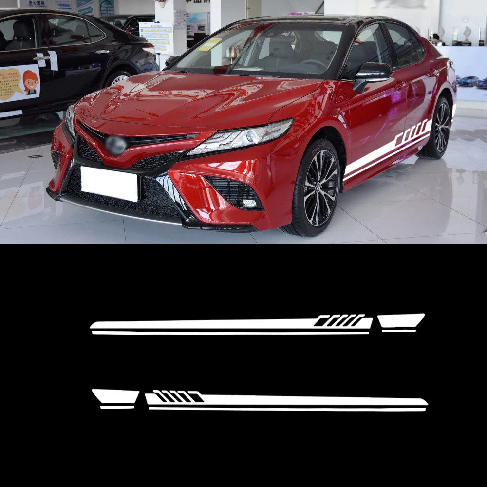 

2PCS Car-Styling Stickers Side Door Reflective Sticker personality For Toyota Corolla CHR Yaris Auris Camry Prado