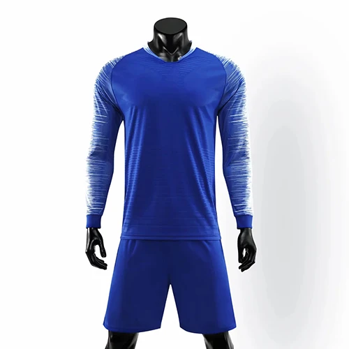 Мужские футболки для футбола, футболки для взрослых, мужские футбольные костюмы с длинными рукавами, футбольные костюмы для командной тренировочной формы, комплекты DIY, S-2XL, новинка - Цвет: Blue