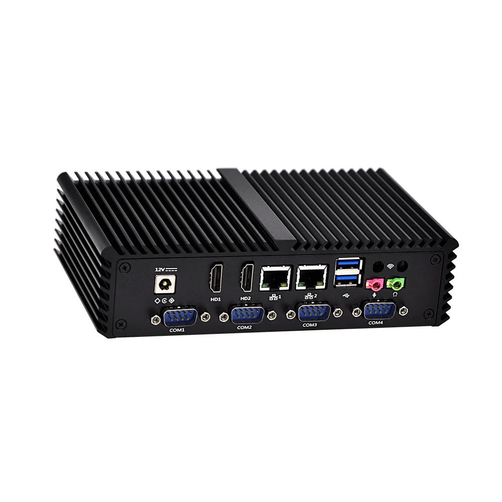Industrial Mini PC Little Fanless Computer Celeron Core i5 with Dual Core 2 Gigabit Ethernet LAN 6 COM K4200UP6 Small Computer
