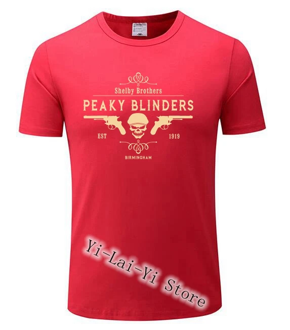 Новинка Peaky Blinders Мужская футболка Shelby Brothers новинка круглый вырез короткий рукав