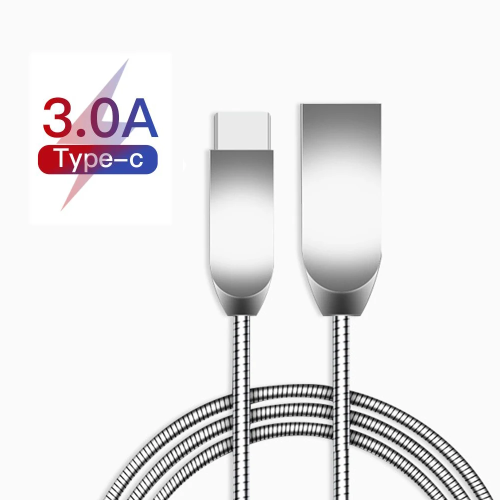 Usb type c кабель 3A QC3.0 кабель для быстрой зарядки samsung S10 S9 huawei mate 20 P20 P30 PRO кабель освещения из цинкового сплава для Iphone 8 X