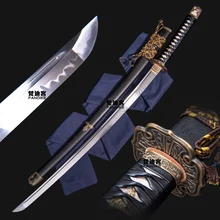 Катана накладного монтажа Дамаск с пазами острые домашние защиты японский самурайский меч