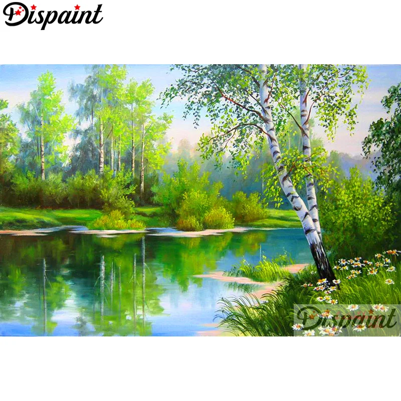 

Dispaint Full Square/Round Drill 5D DIY Diamond Painting "Tree scenery" Embroidery Cross Stitch 5D Home Decor A10305