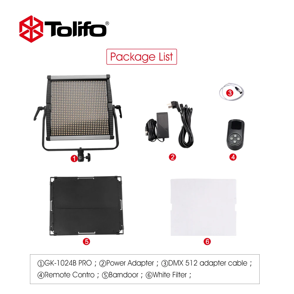 Светодиодный светильник Tolifo GK1024B 3200 5600 K двухцветная температура управление