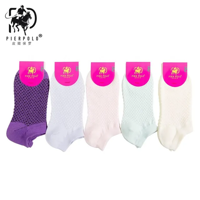 2018 New Fashion Grid short socks Pier Polo Spring And Summer Ladies Cotton Boat Socks Solid Color women compression sock