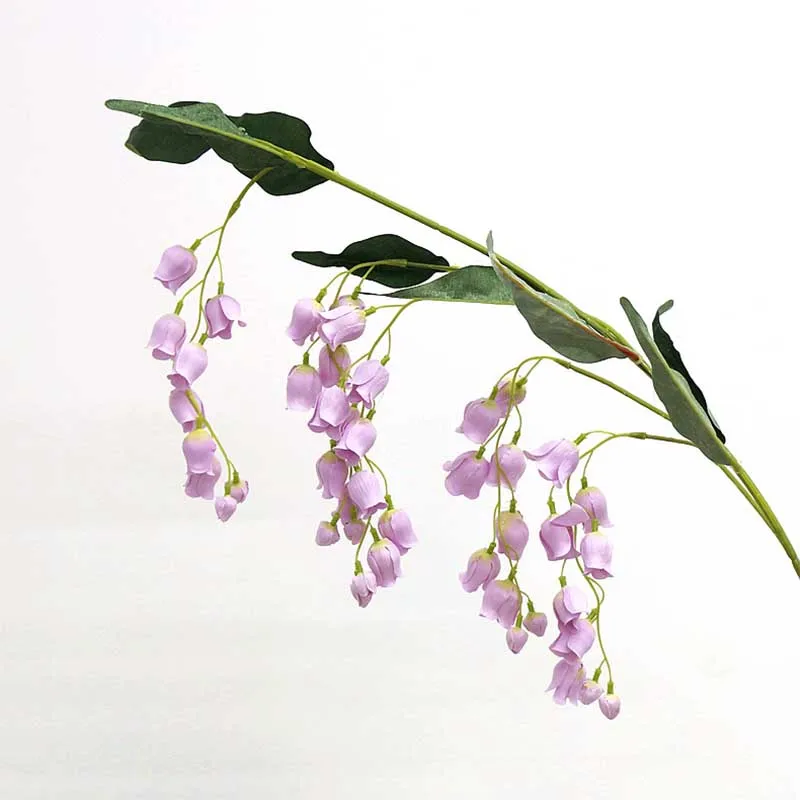85 см длинные шелковые искусственные цветы, Лилия долины высокое качество Convallaria поддельные цветы для дома ваза Свадебная вечеринка украшения - Цвет: Фиолетовый