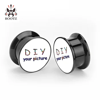 KUBOOZ Acrylic Custom Ear Plugs Tunnels Piercing Body Jewelry Ear Gauges Expander Sell By Pair 6-30mm Fashion Earrings For Gift 1