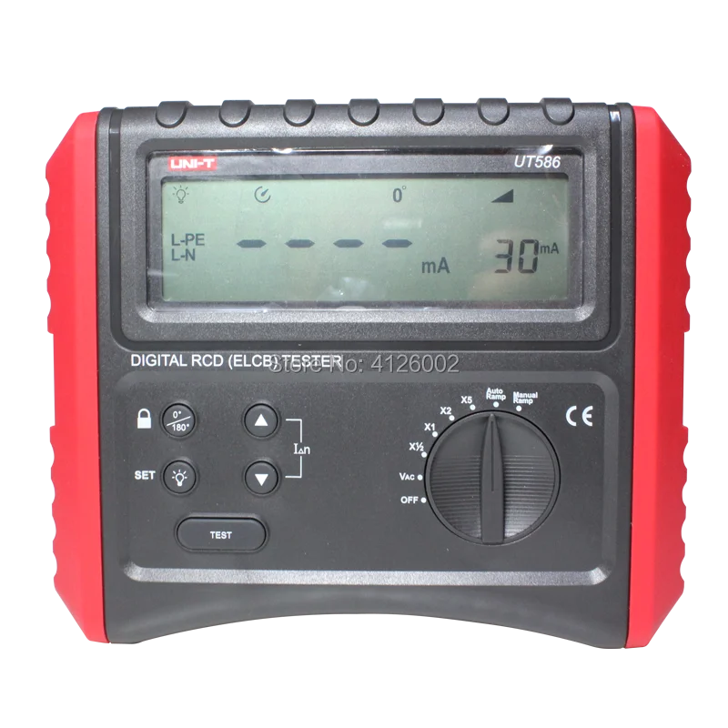 UNI-T UT585/UT586 цифровой УЗО(ELCB) тестеры; Удержание данных/КОНТАКТНОЕ Напряжение Автоматическое/превышение температуры/ЖК-подсветка