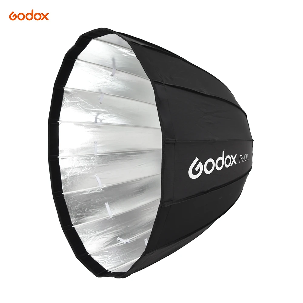 

Godox P90L 90cm Deep Parabolic Softbox with Bowens Mount Adapter Ring for Bowens Mount Studio Monolight Flash Light