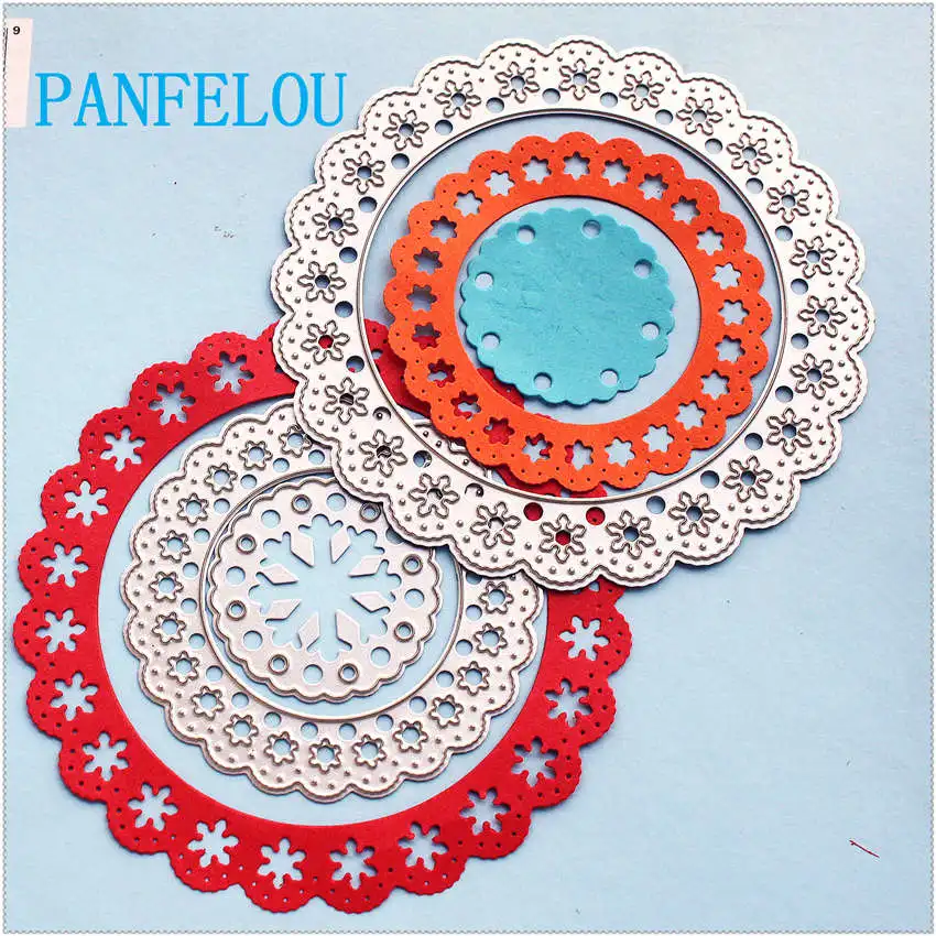 

PANFELOU Metal craft Three layers of the circles paper die cutting dies for Scrapbooking/DIY Christmas wedding Halloween cards