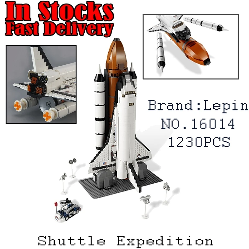 

LEPIN 16014 1230Pcs Space Shuttle Expedition Model Building Kits figures Blocks Bricks toy for Children Compatible Technic 10231