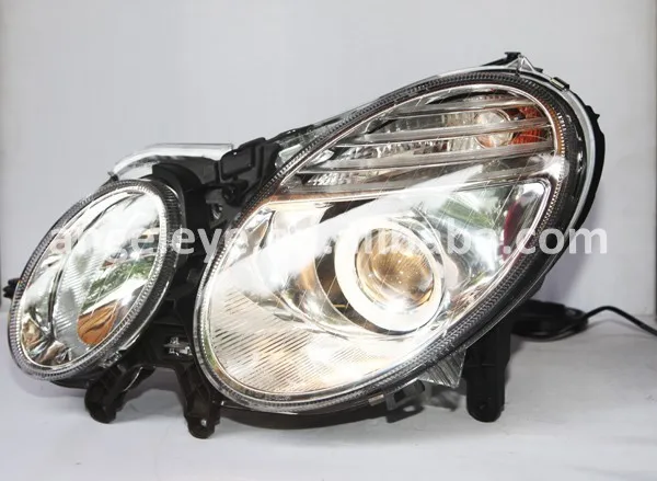 2005-2009 год для Benz W211 E200 E240 E280 E300 E320 E500 Head Lamp ХРОМ Корпус с серебристой рамкой