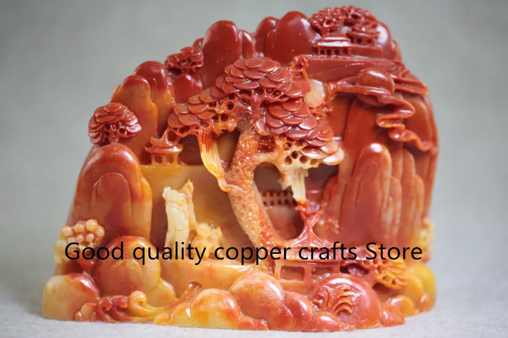 

Китай имитация ShouShan камень ручной резной пейзаж люди статуя