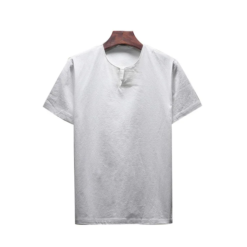 Высокое качество,, мужские пляжные рубашки, летние футболки с коротким рукавом для мальчиков, футболки для фитнеса, бега, пляжные рубашки, большие размеры 5xl - Цвет: Белый