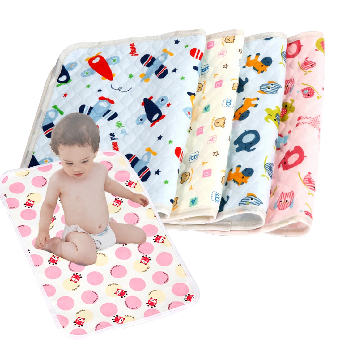 Cartoon Changing Pad Floor mats Cushion Reusable Diaper Baby Changing
mat Infants Portable Waterproof Mattress