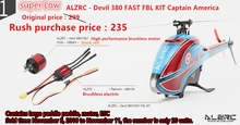 ALZRC – Devil 380 FAST FBL KIT Including 60A-V4 ESC And 6S Brushless Motor 1000KV And Tail Belt Idler380 Airplane – Black –