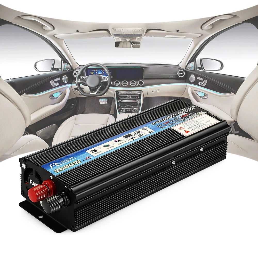 

HOT Selling Car Inverter 2000W DC 12V AC 220V Vehicle Power Inverter Supply Switch On-board Charger Converter Sturdy Durable