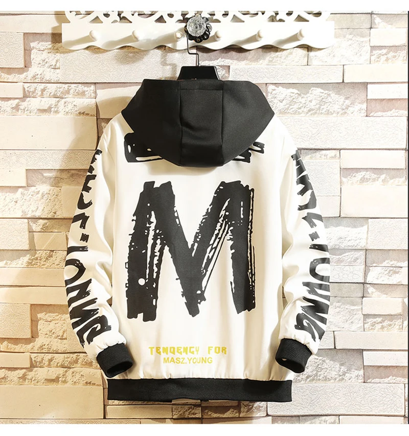 Patchwork Oversize Windbreaker Pullover Jackets Male Coats Vintage Varsity Jacket   (23)
