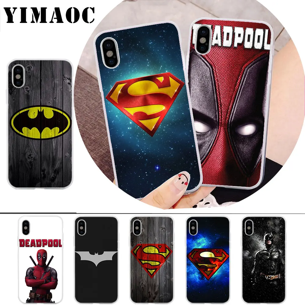 

YIMAOC deadpool batman Soft Silicone Case for iPhone X r s Xr Xs Max 8 7 6S 6 Plus 5 5s SE