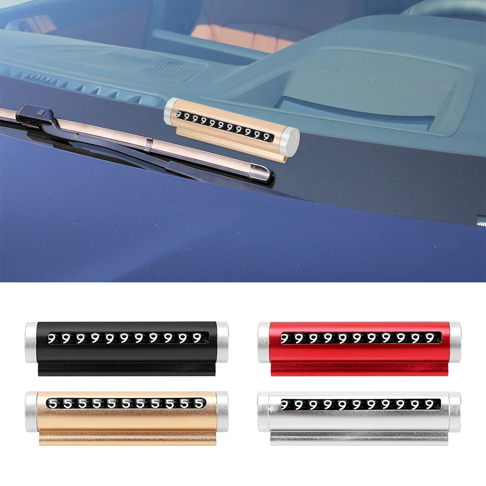 

LEEPEE Roller Type Rotating Stop Sign Rotate Phone Number Plate Universal Car Temporary Parking Card Mobile Phone Number Card