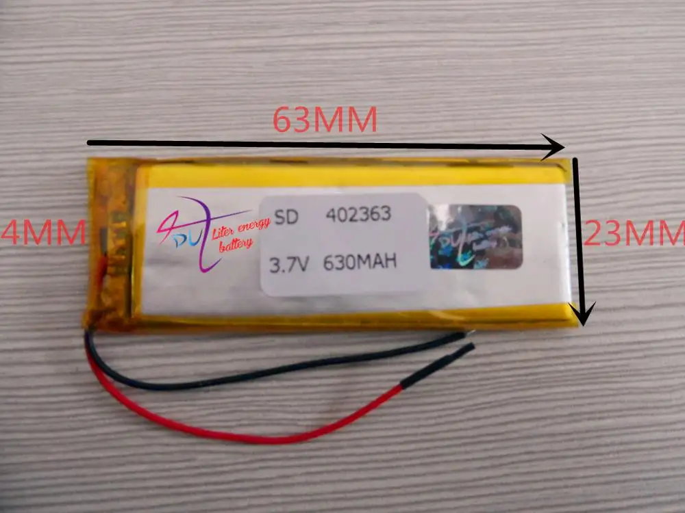 Лучшая батарея бренда 3 7 V литий-полимерный 402363 042363 MP3 рекордер MP4 Bluetooth стерео 630MAH |