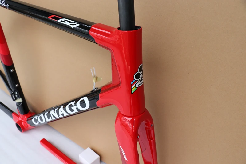 C649 Colnago C64 углеродная рама для T1100 углеродистая рама для дорожного велосипеда глянцевое покрытие черного и красного цвета с белым наклейка