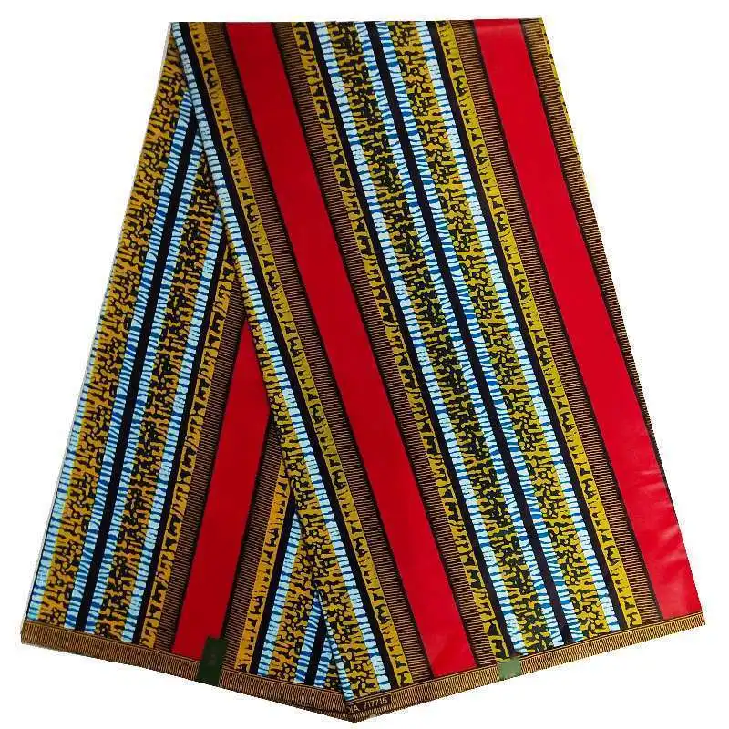 Анкара настоящая java восковая хлопковая ткань в полоску, африканская хлопковая восковая ткань с принтами, нигерийская пагне восковая Ткань для шитья