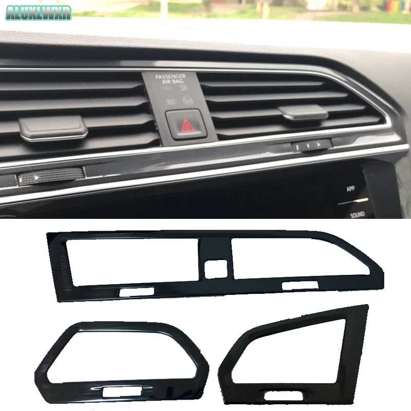 

Decorative Air outlet conditioning Cover trim stainless steel frame Car Accessories 3pcs/Set For Volkswagen VW Tiguan 2017 2018