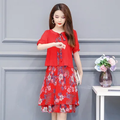 ألف خط الزهور الشيفون اللباس الصيف 2019 L-5XL عارضة النساء اللباس كبير حجم الملابس أنيقة قصيرة الشاطئ اللباس زائد حجم vestidos