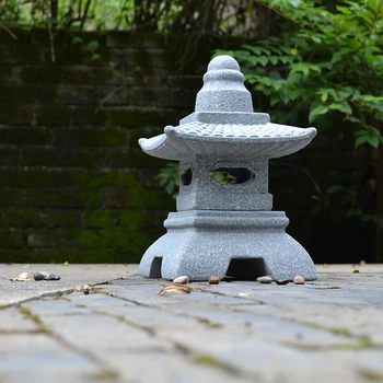 

Japan Style Vintage Figurines & Miniature Ornaments Crafts Retro Garden Landscape Courtyard Lamp Holder Candle Holder Lantern