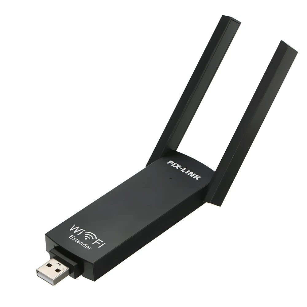 PIX-LINK USB Диапазон Wi-Fi расширитель Беспроводной Wi-Fi ретранслятор двойная антенна Wi-Fi усилитель сигнала беспроводной AC 300 Мбит/с 802.11b/g/n