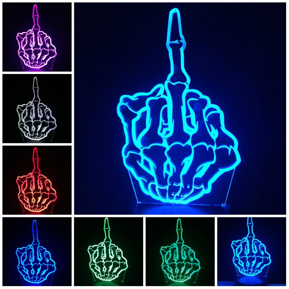 СВЕТОДИОДНЫЙ 3D светильник Eagle Skull Alien лампа USB RGB ночник разноцветный настольная