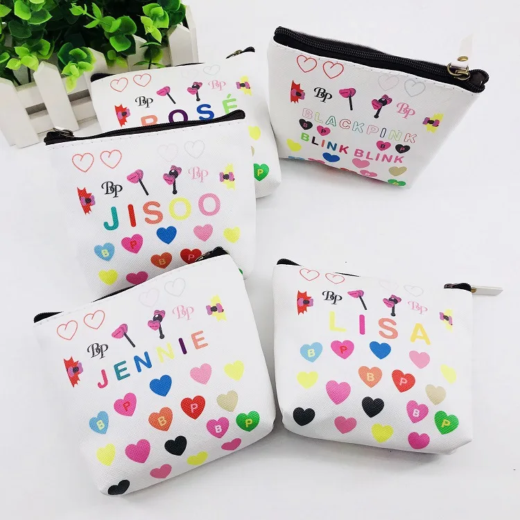 

KPOP LISA JISOO JENNIE ROSE BLACKPINK Wallet Pocket Stationery Box Stationery Wholesale Pu Zipper Storage Purse Card Mini Bag