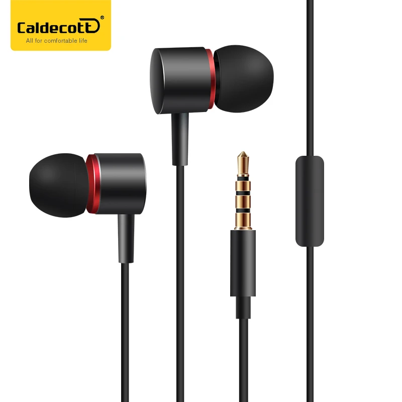 

Caldecott kdk206 fashion design Hifi 3.5mm in-ear metal earphones with mic noise cancelling earphone for smartphone