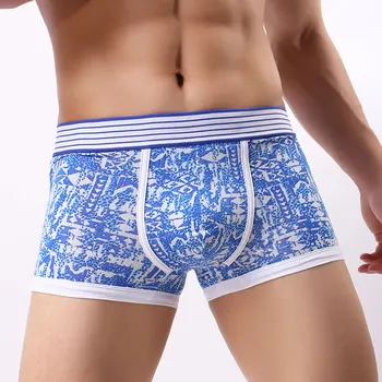 

Sexy Men Underwear Boxers Shorts Modal Cotton Panties Man Printed Breathable U Convex Pouch Underpants cueca masculina M-XXL