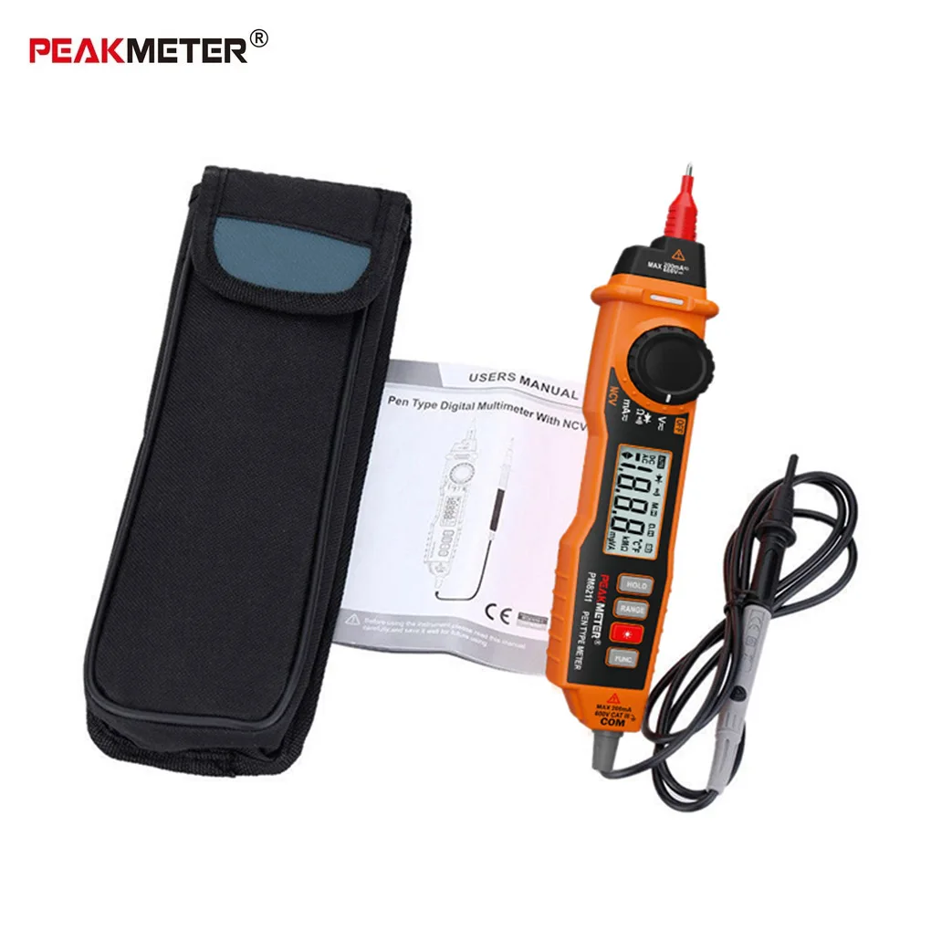 

PEAKMETER MS8211 Pen Type Digital Multimeter Auto Manual Range Non-contact Voltage Current Ohm Detector Meter 205*38*29mm